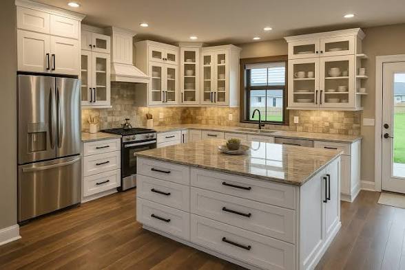 Custom kitchen cabinets installed by West Coast Innovation Flooring in Fresno, CA