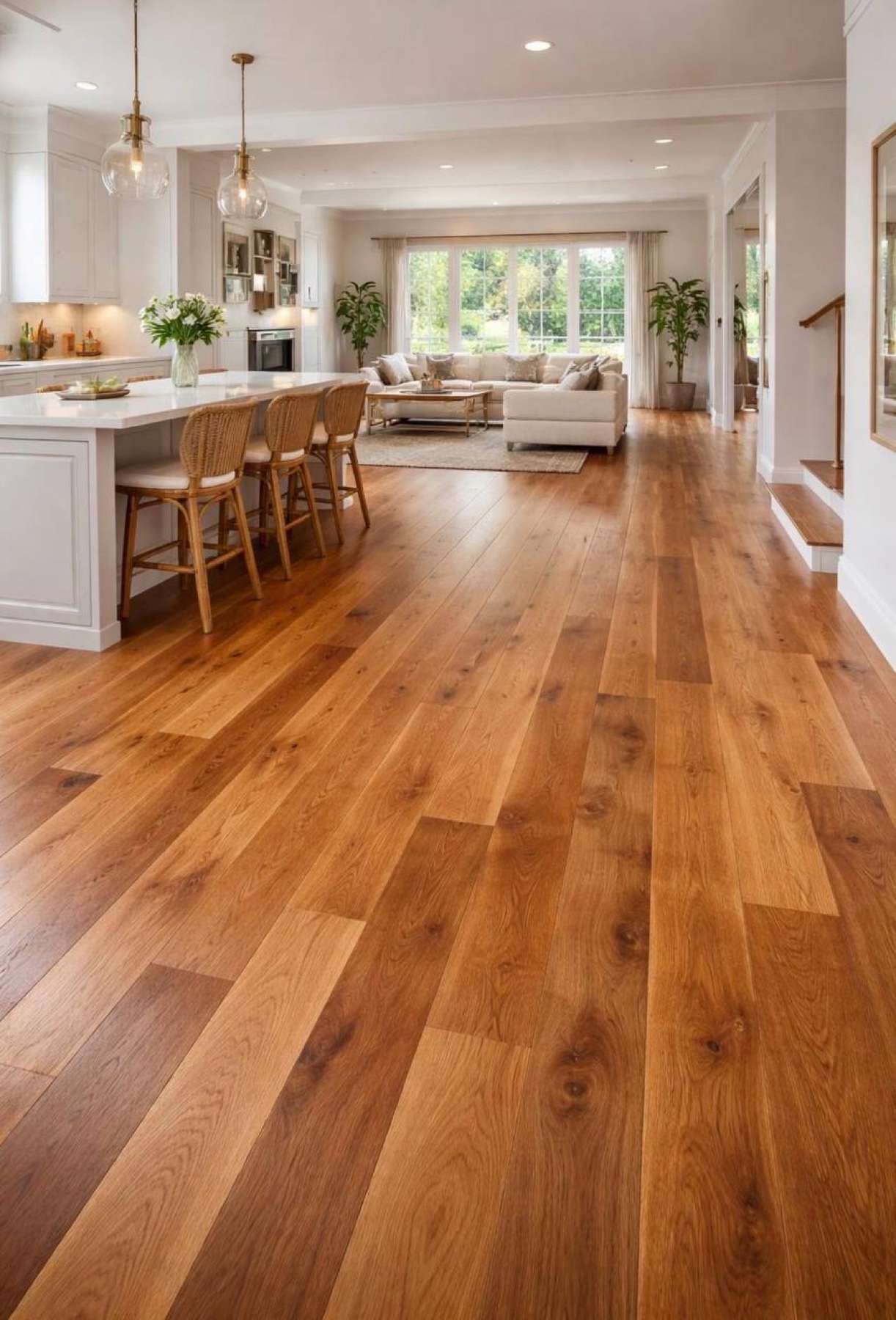 Premium hardwood flooring installed in a modern Fresno home by West Coast Innovation Flooring